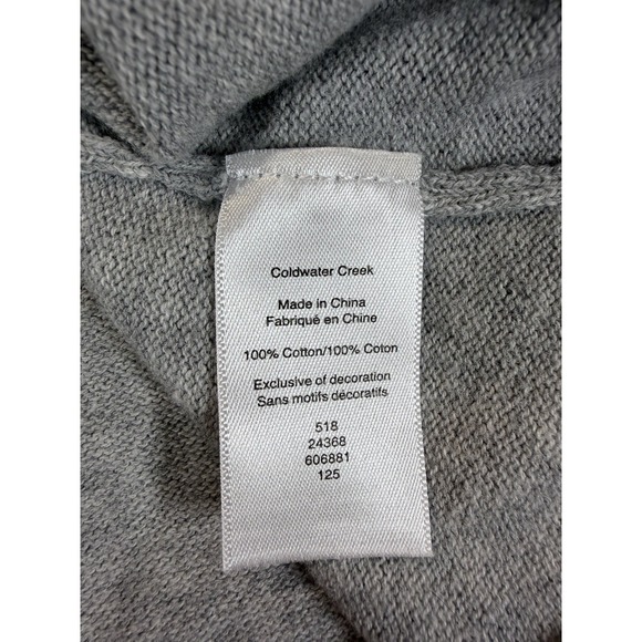 Coldwater Creek Grey Bunny Cotton XLP Sweater Embroidered Easter Grandmacore - Picture 4 of 8